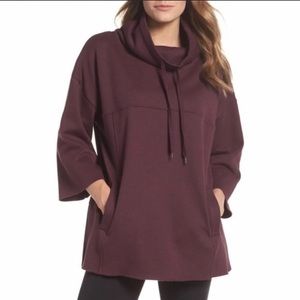 UGG Maroon Cowl Neck Pullover Sweatshirt 3/4 Sleeves Size XL
